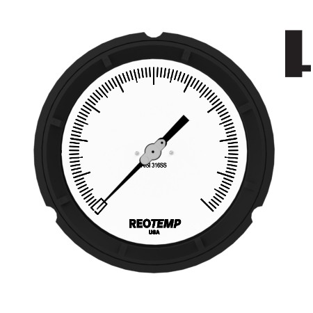 Reotemp® Thermoplastic Industrial Process Gauge with 4.5" Dial (PT45P) - Image 2