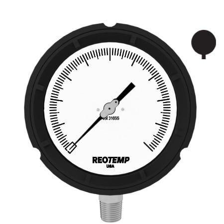 Reotemp® Thermoplastic Industrial Process Gauge with 4.5" Dial (PT45P) - Image 3